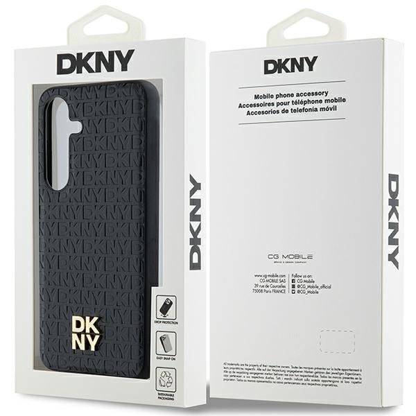 DKNY DKHMS24SPSHRPSK S24 S921czarny/black hardcase Leather Pattern Metal Logo MagSafe