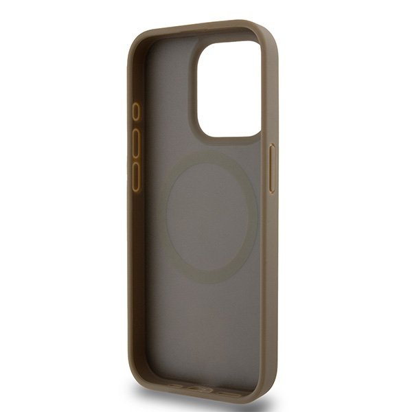 DKNY DKHMP15XPSHRPSW iPhone 15 Pro Max6.7&quot; brown/brown hardcase Leather Pattern Metal Logo MagSafe