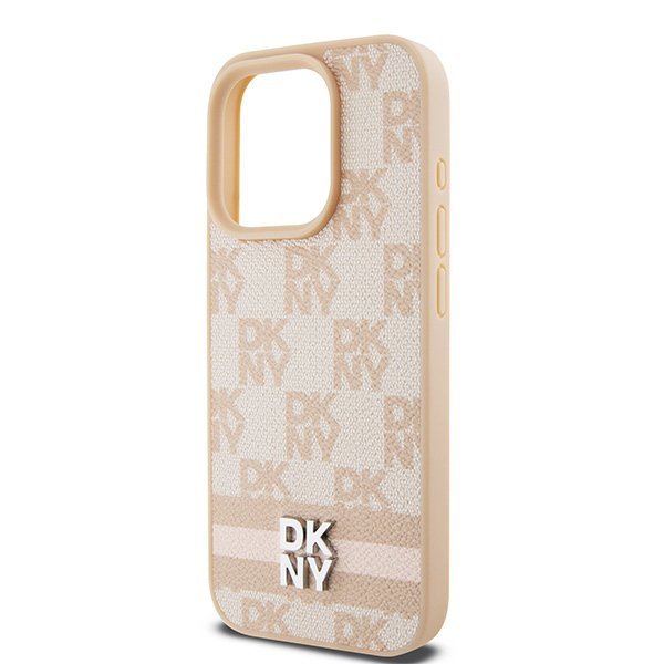 DKNY DKHCP15XPCPTSSP iPhone 15 Pro Max6.7&quot; różowy/pink hardcase Leather Checkered Mono Pattern & Printed Stripes