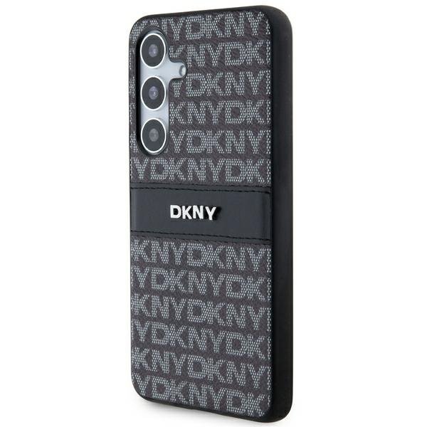 DKNY DKHCS24MPRTHSLK S24+ S926 czarny/black hardcase Leather Mono Stripe & Metal Logo