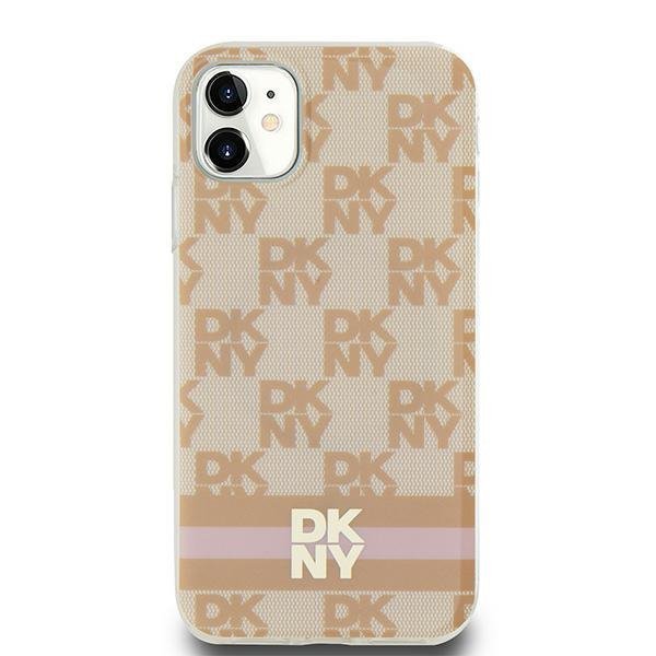 DKNY DKHMN61HCPTSP iPhone 11 / Xr6.1&quot; różowy/pink hardcase IML Checkered Mono Pattern & Printed Stripes MagSafe