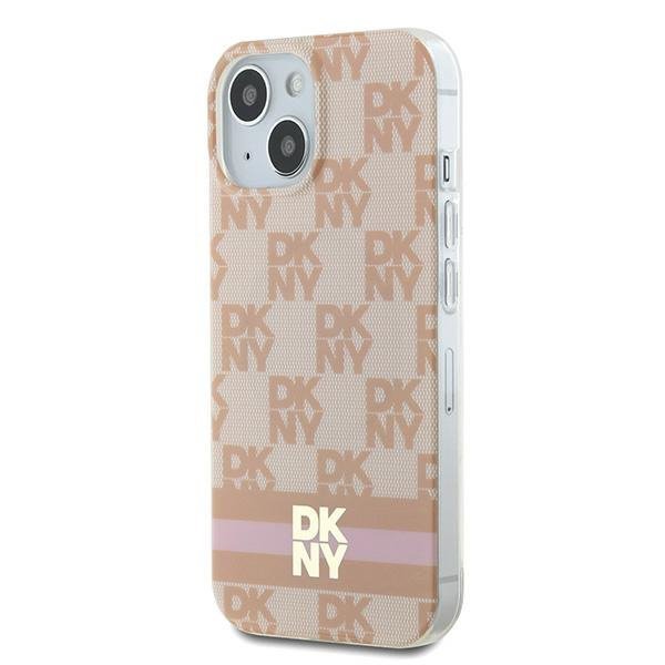 DKNY DKHMP15SHCPTSP iPhone 15 / 14 / 136.1" różowy/pink hardcase IML Checkered Mono Pattern & Printed Stripes MagSafe