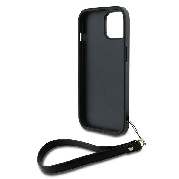 DKNY DKHCP15SPBSWSK iPhone 15 / 14 /136.1" czarny/black hardcase Wrist Strap Stock Logo