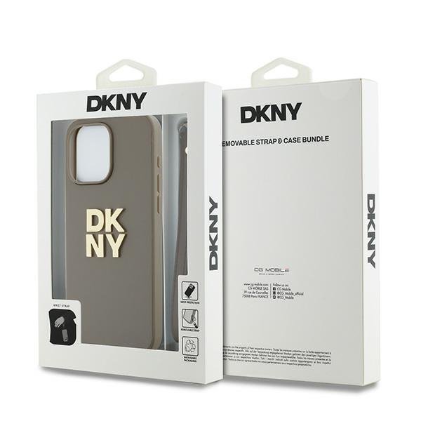 DKNY DKHCP15XPBSWSE iPhone 15 Pro Max6.7&quot; beżowy/beige hardcase Wrist Strap Stock Logo