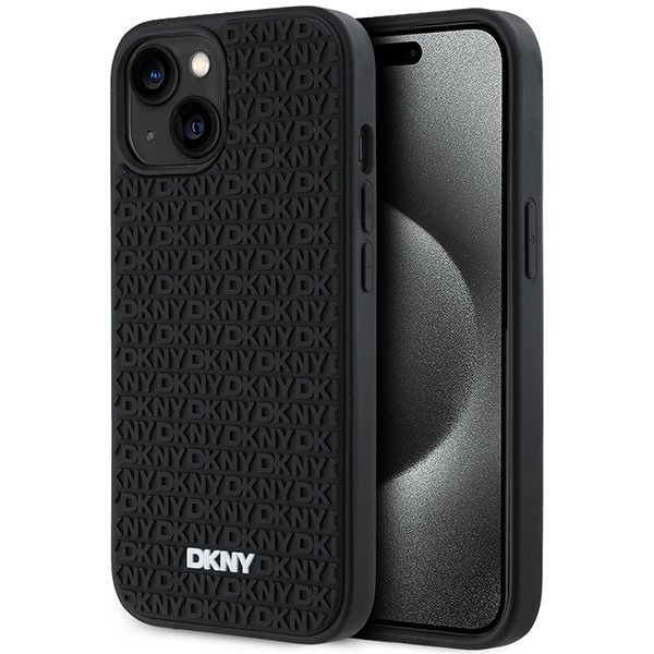 DKNY DKHCP15S3DRPWK iPhone 15 / 14 / 136.1" czarny/black hardcase 3D Rubber Repeat Pattern