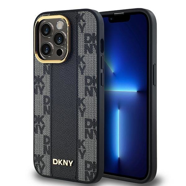 DKNY DKHMP14XPCPVSLK iPhone 14 Pro Max6.7&quot; czarny/black hardcase Leather Checkered Mono Pattern MagSafe