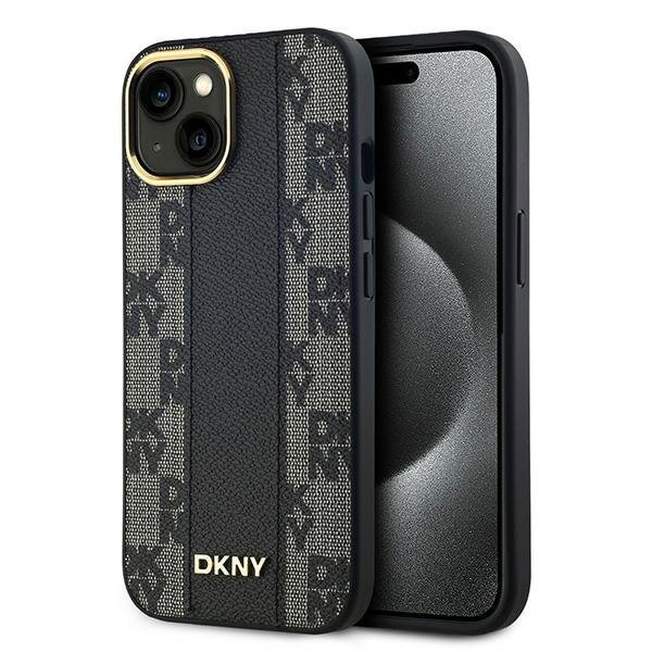 DKNY DKHMP15MPCPVSLK iPhone 15 Plus /14 Plus 6.7&quot; czarny/black hardcase Leather Checkered Mono Pattern MagSafe