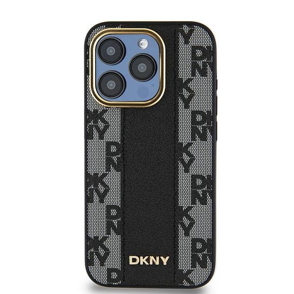 DKNY DKHMP15XPCPVSLK iPhone 15 Pro Max6.7&quot; czarny/black hardcase Leather Checkered Mono Pattern MagSafe