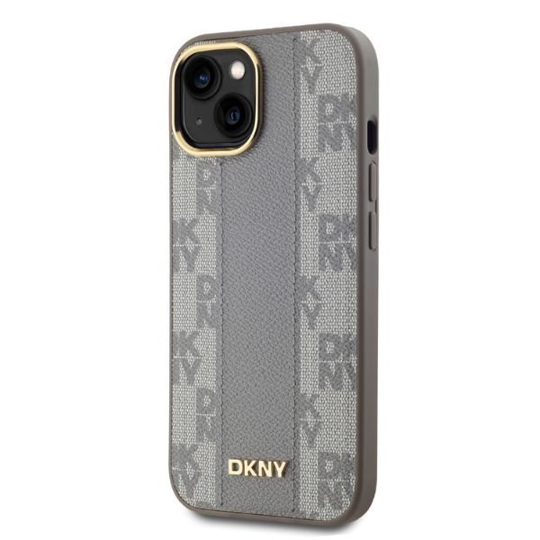 DKNY DKHMP14SPCPVSLE iPhone 146.1&quot; beżowy/beige hardcase Leather Checkered Mono Pattern MagSafe