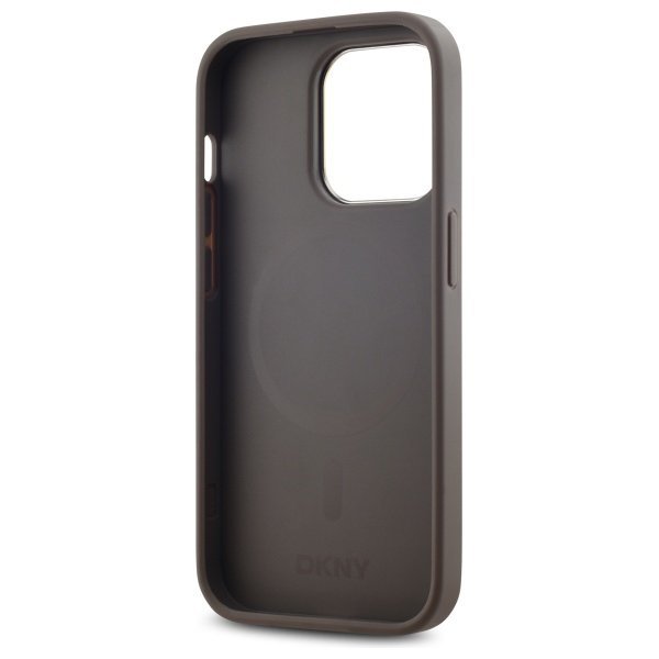 DKNY DKHMP14LPCPVSLE iPhone 14 Pro6.1&quot; beżowy/beige hardcase Leather Checkered Mono Pattern MagSafe