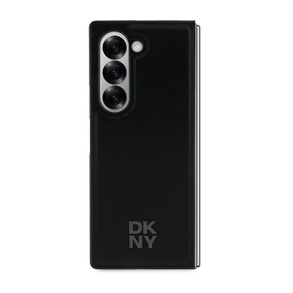 DKNY DKHMZFD6PSMCSLK Z Fold6 F956czarny/black Magsafe Plain Leather Metal Stack Logo