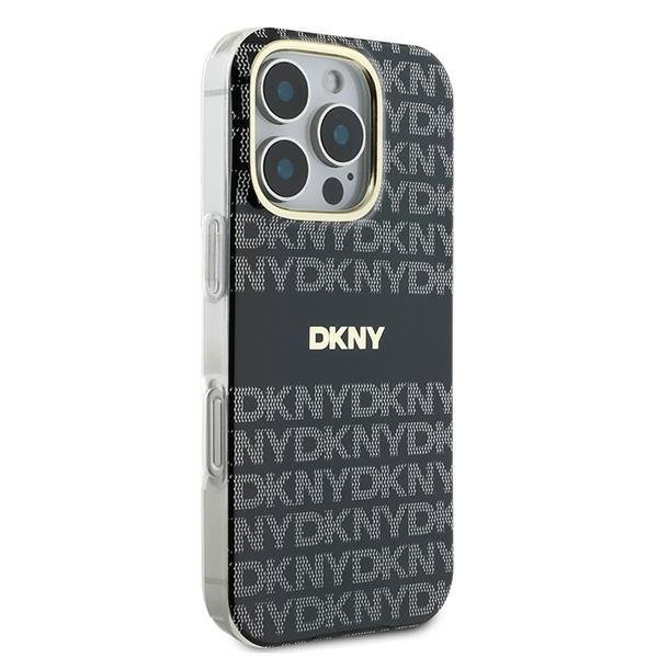 DKNY DKHMP16LHRHSEK iPhone 16 Pro6.3&quot; czarny/black hardcase Repeat Texture Pattern With Stripe