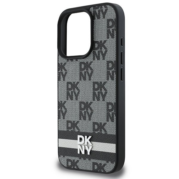 DKNY DKHCP16LPCPTSSK iPhone 16 Pro 6.3&quot; czarny/black hardcase Checkered Pattern & Printed Stripes