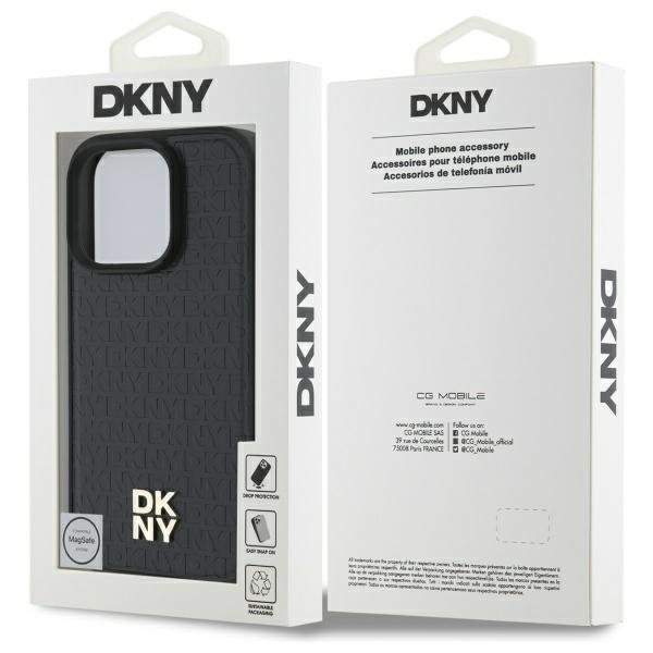 DKNY DKHMP16XPSHRPSK iPhone 16 Pro Max   6.9&quot; hardcase czarny/black Repeat Pattern Stack Logo MagSafe