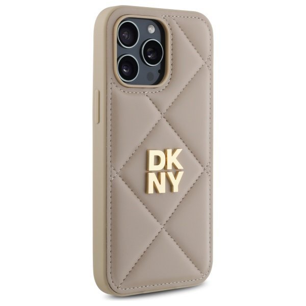 DKNY DKHCP14LPQDSLE iPhone 14 Pro 6.1&quot;   beżowy/beige Quilted Stack Logo