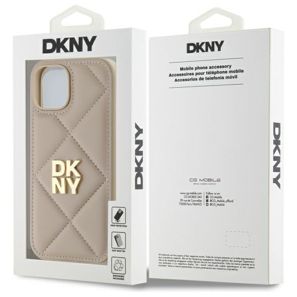 DKNY DKHCP15SPQDSLE iPhone 15 6.1&quot;       beżowy/beige Quilted Stack Logo