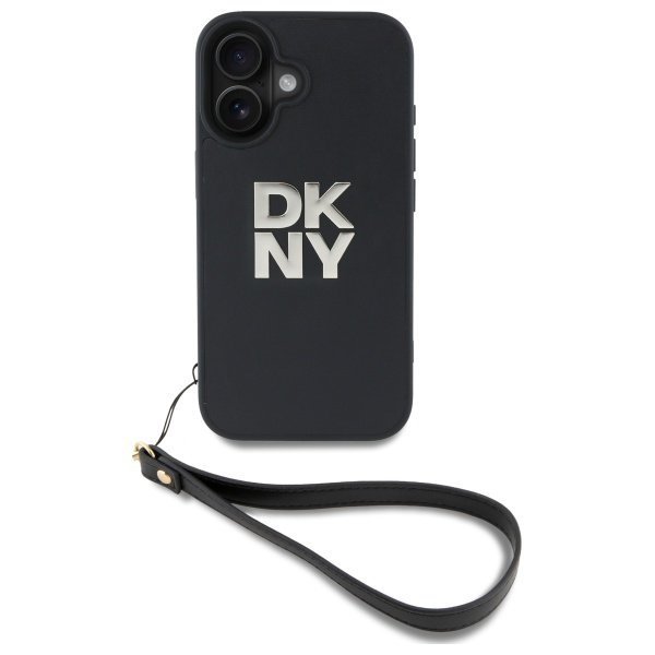 DKNY DKHCP16SPBSWSK iPhone 16 6.1"       czarny/black hardcase Wrist Strap Stock Logo