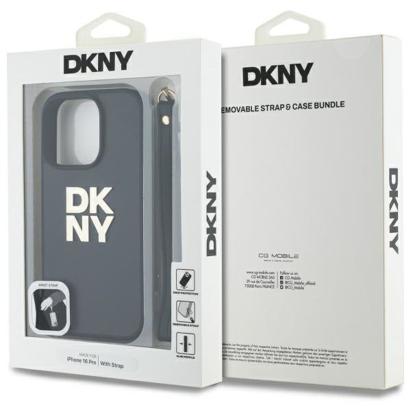 DKNY DKHCP16LPBSWSK iPhone 16 Pro 6.3&quot;   czarny/black hardcase Wrist Strap Stock Logo