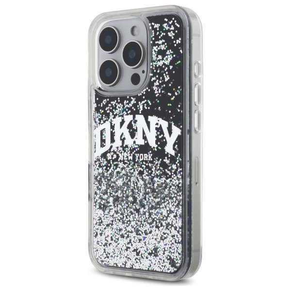 DKNY DKHCP16LLBNAEK iPhone 16 Pro 6.3&quot;   czarny/black hardcase Liquid Glitter Arch Logo