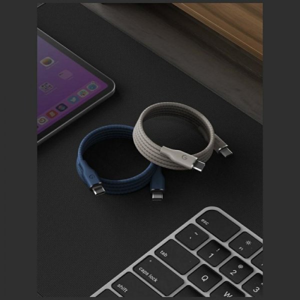 Kabel Energea Helix 60 USB-C do USB-C    magnetyczny 480Mbps 60W 1.5m niebieski