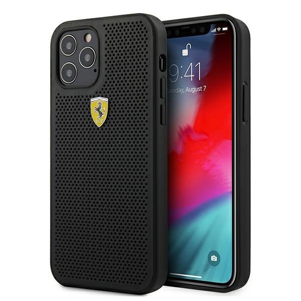 Ferrari FESPEHCP12MBK iPhone12/12 Pro 6,1&quot; czarny/black hardcase On Track Perforated