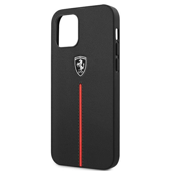 Ferrari FEOMSHCP12LBK iPhone 12 Pro Max czarny/black hardcase Off Track Leather Nylon Stripe