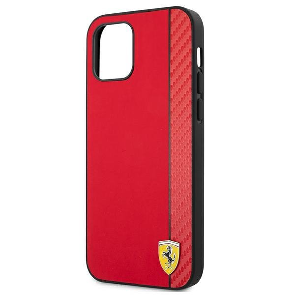 Ferrari FESAXHCP12LRE iPhone 12 Pro Max 6,7&quot; czerwony/red hardcase On Track Carbon Stripe