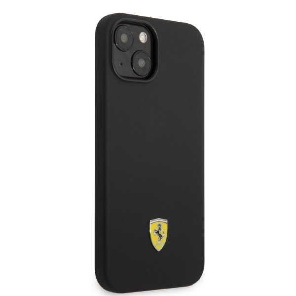 Ferrari FEHMSIP14SBK iPhone 14 / 15 / 13 6.1&quot; czarny/black hardcase Silicone Metal Logo Magsafe