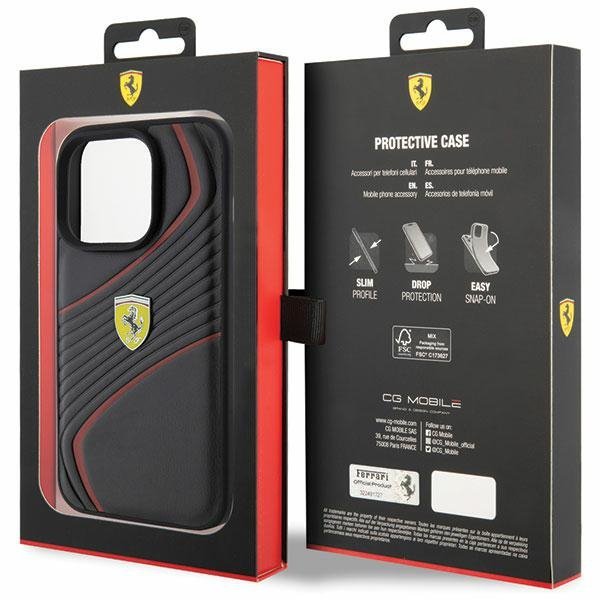 Ferrari FEHCP15LPTWK iPhone 15 Pro 6.1&quot; czarny/black hardcase Twist Metal Logo