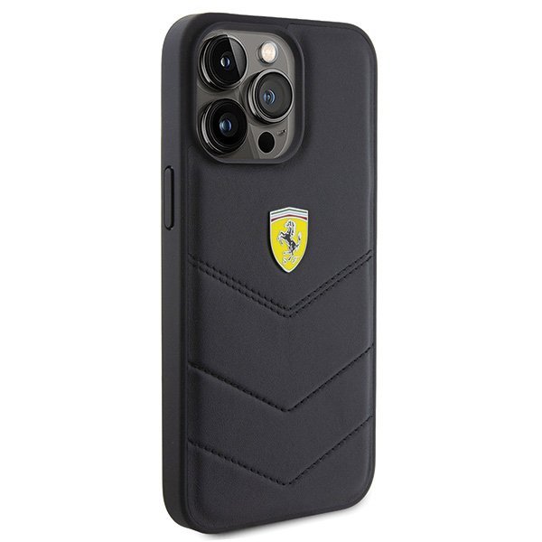 Ferrari FEHCP15XRDUK iPhone 15 Pro Max 6.7&quot; czarny/black hardcase Quilted Metal Logo