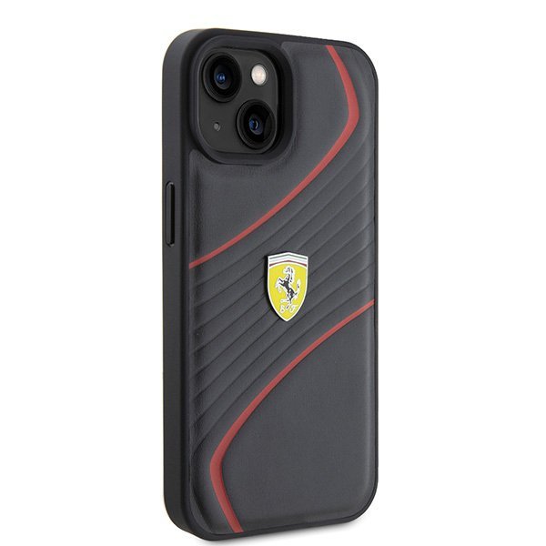 Ferrari FEHCP15SPTWK iPhone 15 / 14 / 13 6.1&quot; czarny/black hardcase Twist Metal Logo