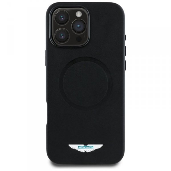 Etui Aston Martin HC FW Logo do iPhone   16 Pro Max MagSafe czarny