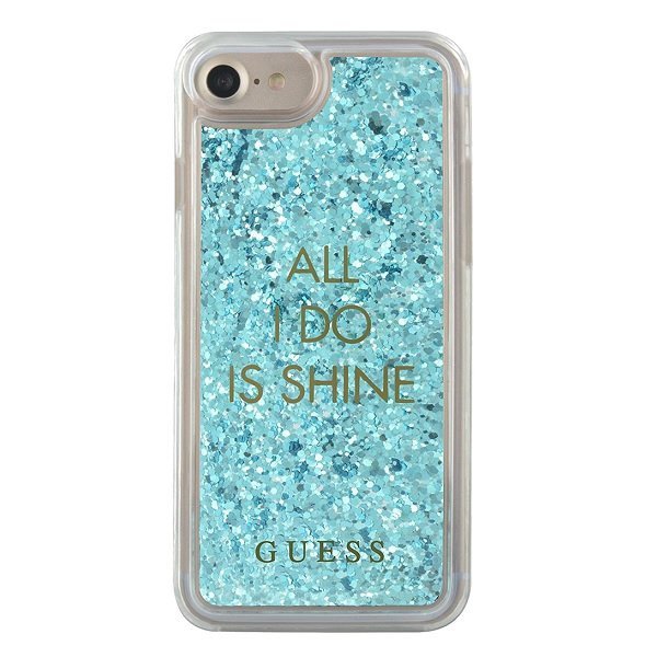 Guess GUHCP7GLUQBL iPhone 6/7/8/SE 2020 / SE 2022 niebieski/blue hard case Liquid Glitter Party