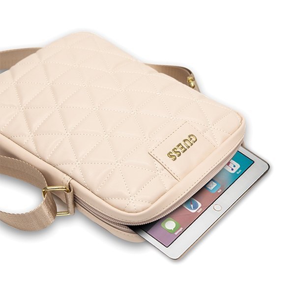 Guess Torba GUTB10QLPK 10&quot; różowa/pinkQuilted Tablet Bag