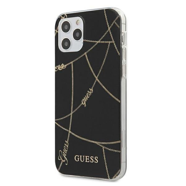 Guess GUHCP12LPCUCHBK iPhone12 Pro Max 6,7&quot; czarny/black hardcase Gold Chain Collection