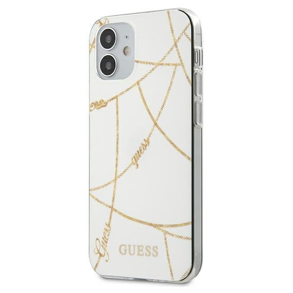 Guess GUHCP12SPCUCHWH iPhone12 mini 5,4&quot; biały/white hardcase Gold Chain Collection