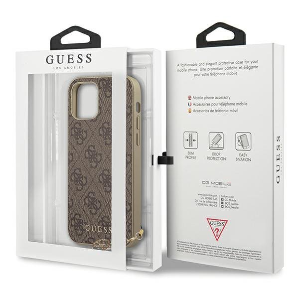 Guess GUHCP12MGF4GBR iPhone 12/12 Pro 6,1&quot; brązowy/brown hardcase 4G Charms Collection