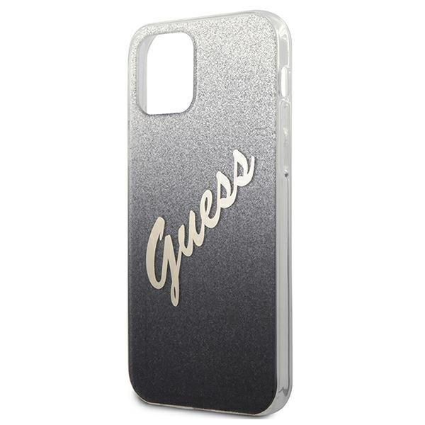 Guess GUHCP12SPCUGLSBK iPhone 12 mini5,4&quot; czarny/black hardcase Glitter Gradient Script