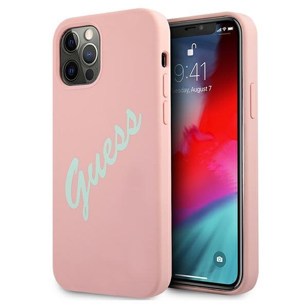 Guess GUHCP12LLSVSPG iPhone 12 Pro Max 6,7&quot; różowo zielony/green pink hardcase Silicone Vintage