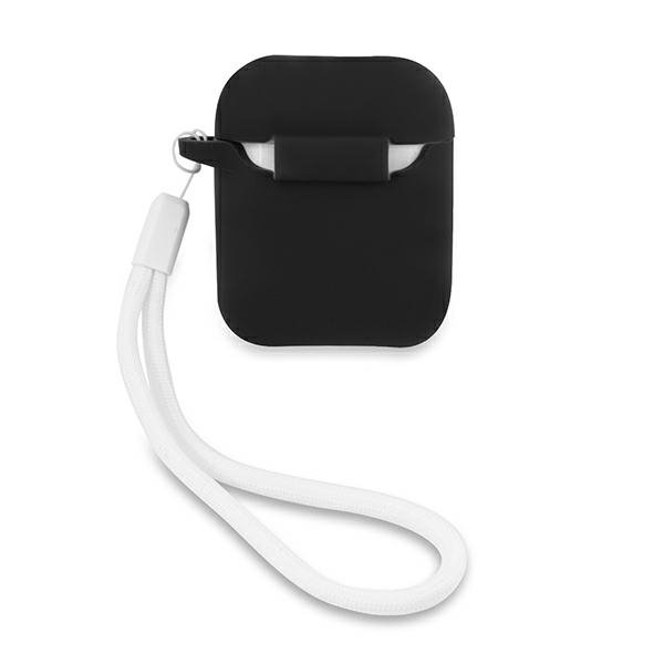 Guess GUACA2LSVSBW AirPods 1/2 cover czarno biały/black white Silicone Vintage