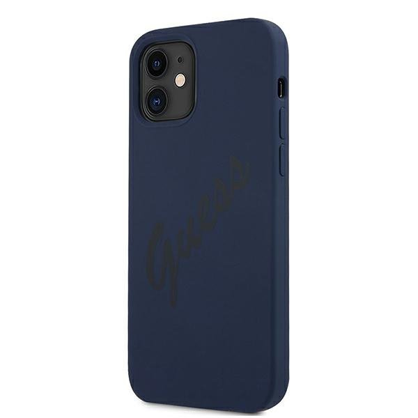 Guess GUHCP12SLSVSBL iPhone 12 mini5,4&quot; niebieski/blue hardcase Script Vintage