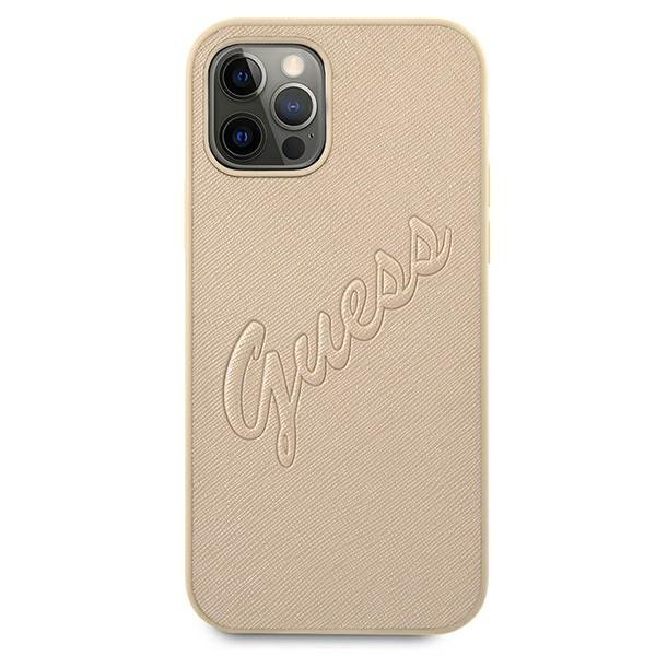 Guess GUHCP12MRSAVSLG iPhone 12/12Pro 6,1&quot; złoty/gold hardcase Saffiano Vintage Script