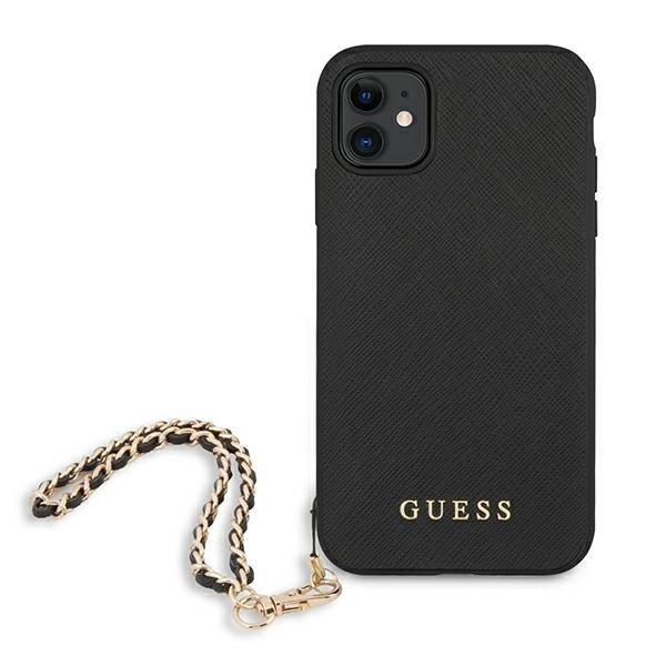 Guess GUHCN61SASGBK iPhone 11 6,1&quot; / Xrczarny/black hardcase Saffiano Chain