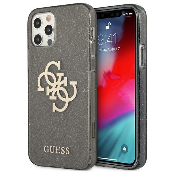 Guess GUHCP12LPCUGL4GBK iPhone 12 ProMax 6,7&quot; czarny/black hard case Glitter 4G Big Logo