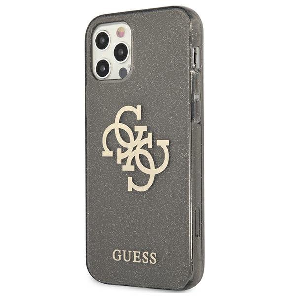 Guess GUHCP12LPCUGL4GBK iPhone 12 ProMax 6,7&quot; czarny/black hard case Glitter 4G Big Logo