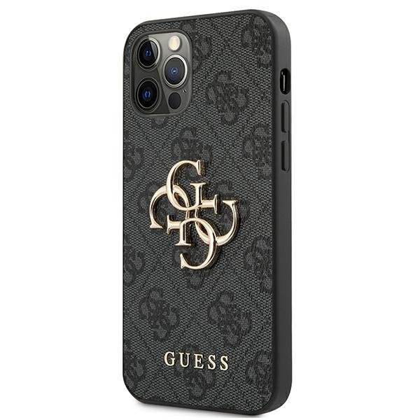 Guess GUHCP12M4GMGGR iPhone 12/12 Pro 6,1&quot; szary/grey hardcase 4G Big Metal Logo
