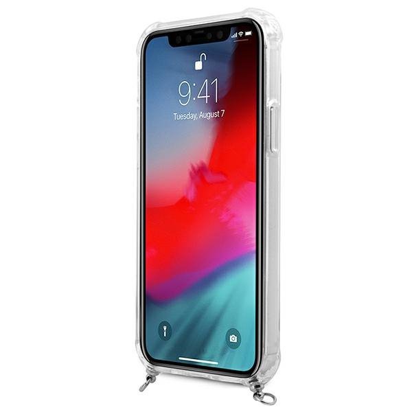 Guess GUHCP12MKC4GSSI iPhone 12/12 Pro6,1&quot; Transparent hardcase 4G Silver Chain
