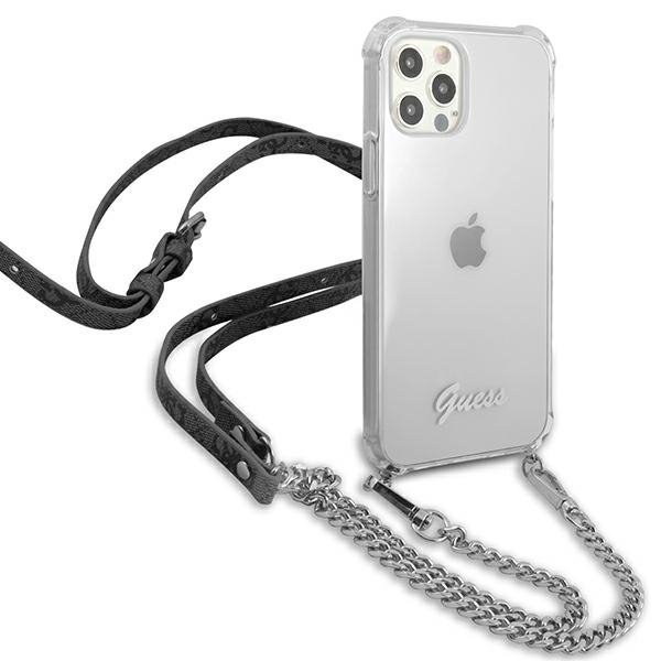 Guess GUHCP12LKC4GSSI iPhone 12 Pro Max 6,7&quot; Transparent hardcase 4G Silver Chain
