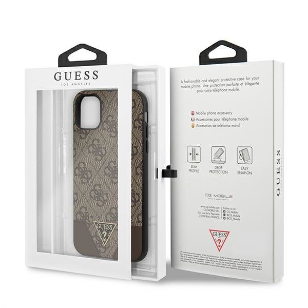 Guess GUHCN61PU4GHBR iPhone 11 6,1&quot; / Xr6,1&quot; brązowy/brown hardcase 4G Triangle Collection