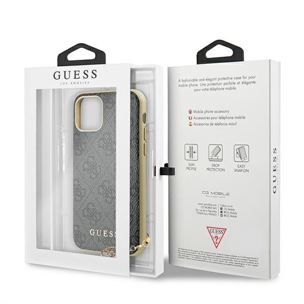Guess GUHCN61GF4GGR iPhone 11 6,1&quot; / Xrgrey/szary hard case 4G Charms Collection